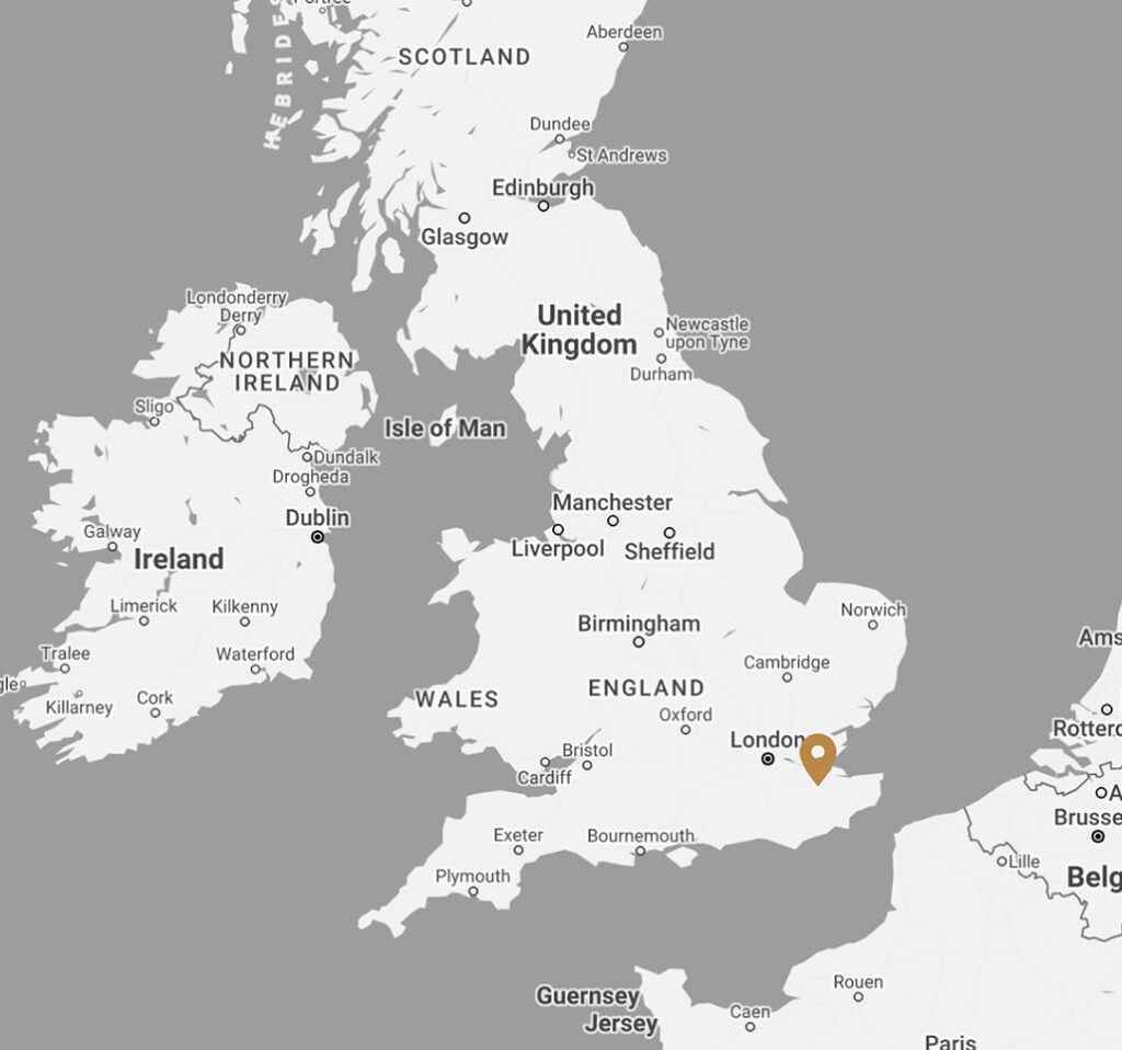Map of the UK showing the location of Plansmart Financial